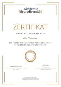 Zertifikat Autismus Pädagogok